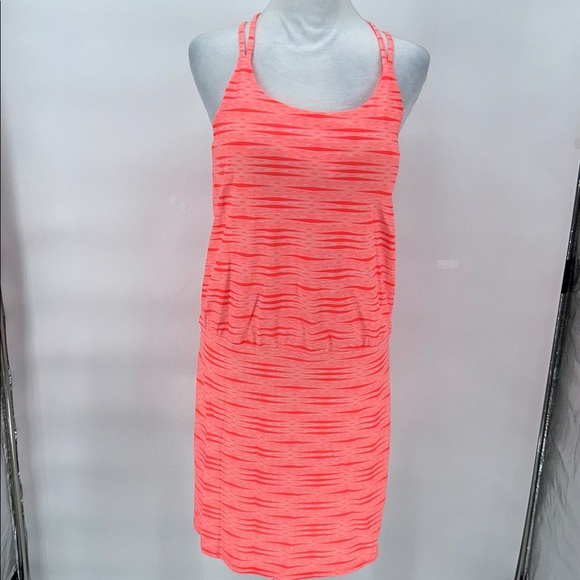Athleta Bright Coral Striped Top Ariel Venice Swim Dress Size Small - Picture 4 of 12
